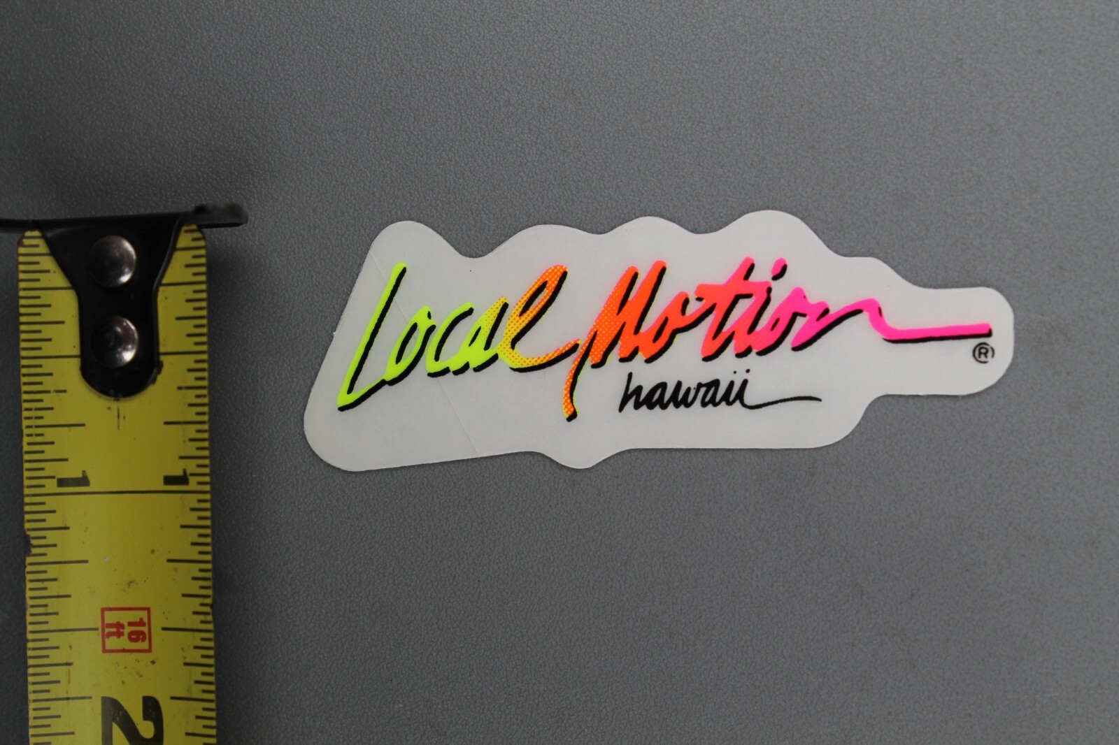 Local Motion Hawaii Surf Neon Pink Orange Yellow 80s LM2 Vintage Surfing STICKER