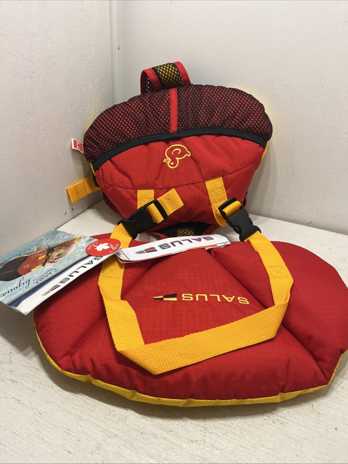 NWT Salus Bijoux Baby Vest Flotation Jacket for Infants 9-25 pounds Red/Yellow