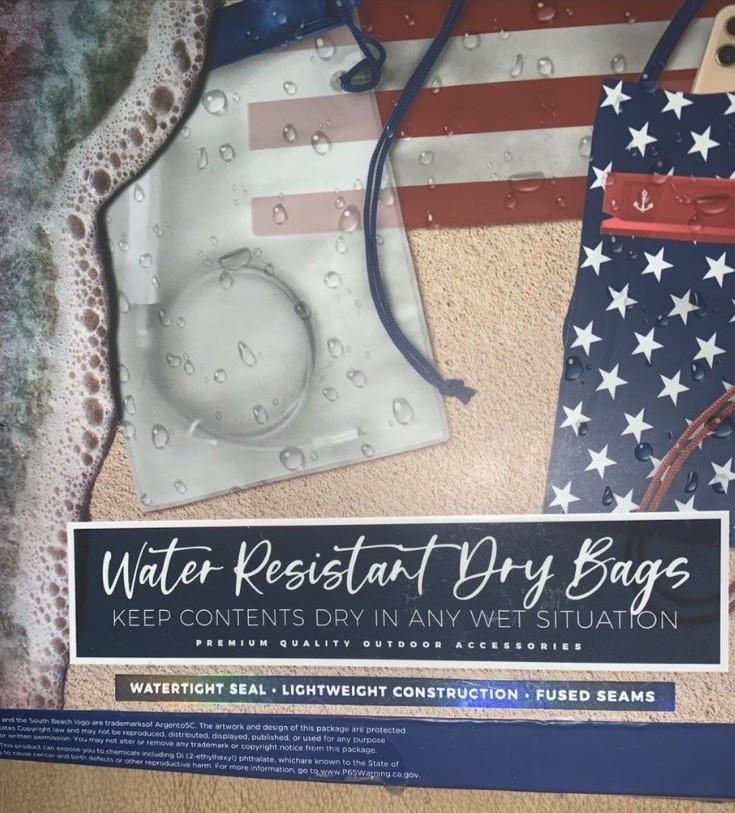 Dry Bags Water Resistant Set 3 Beach Lake Pool Swim Boat – South Beach Patriotic
