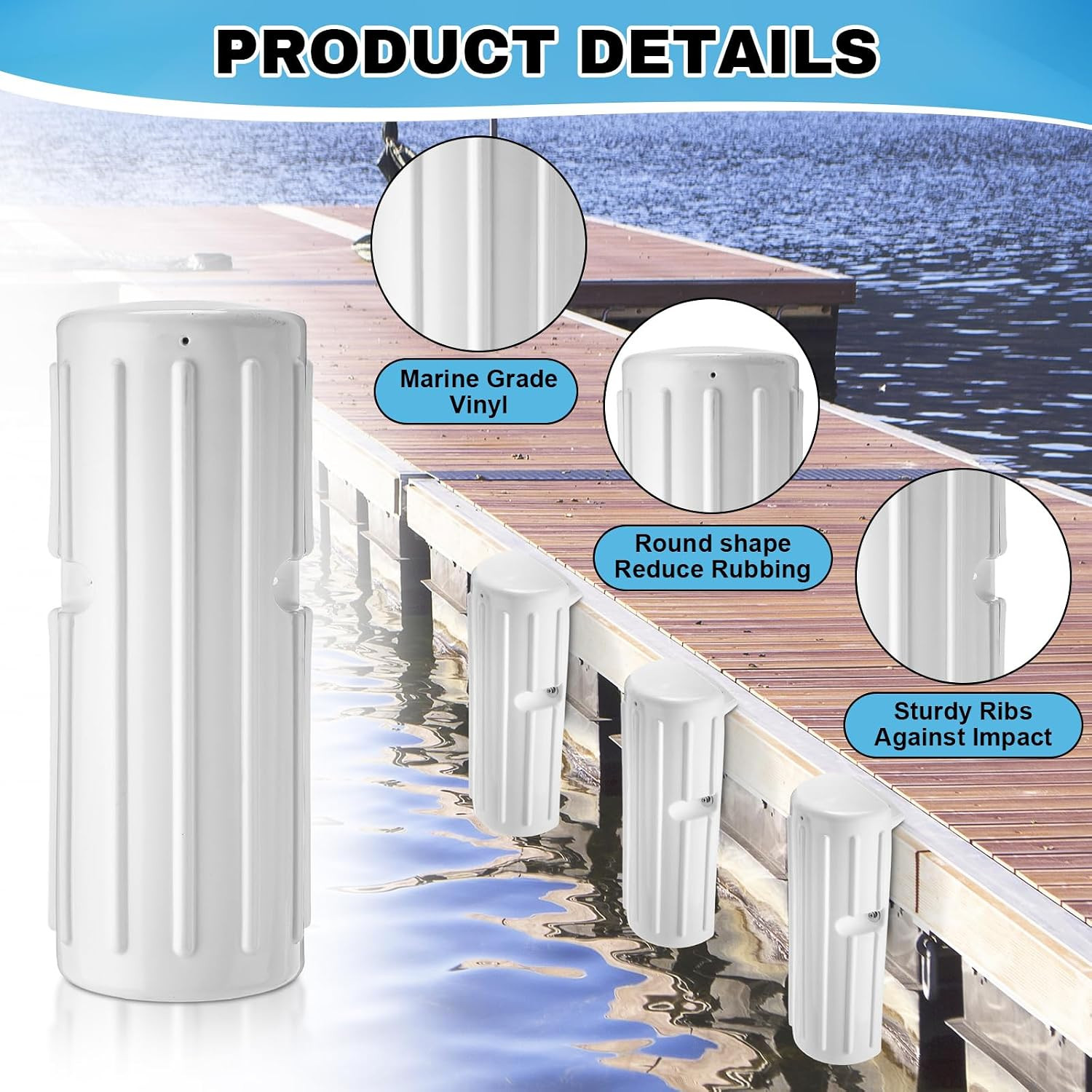 Dock Bumpers Fenders for Edging Docking Inflatable Corner Boat Fenders with Pump