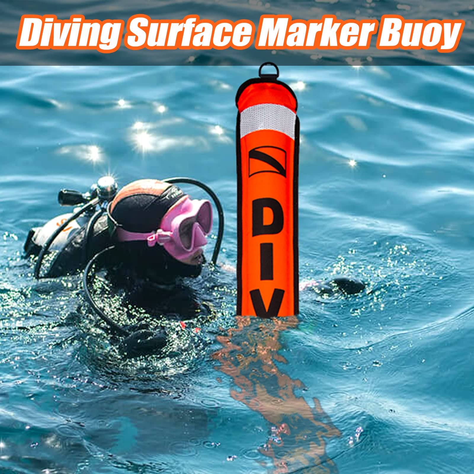 4FT Dive SMB Surface Marker Buoy, High Visibility Inflatable Scuba Signal Tub…