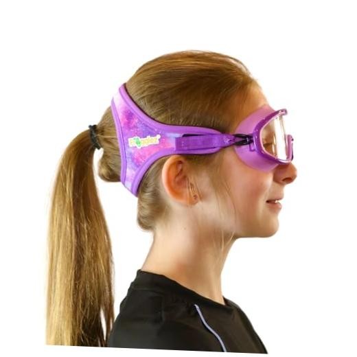 Youth Wide View Anti-Fog Crystal Clear Swim Goggle Mask for Kids under Purple