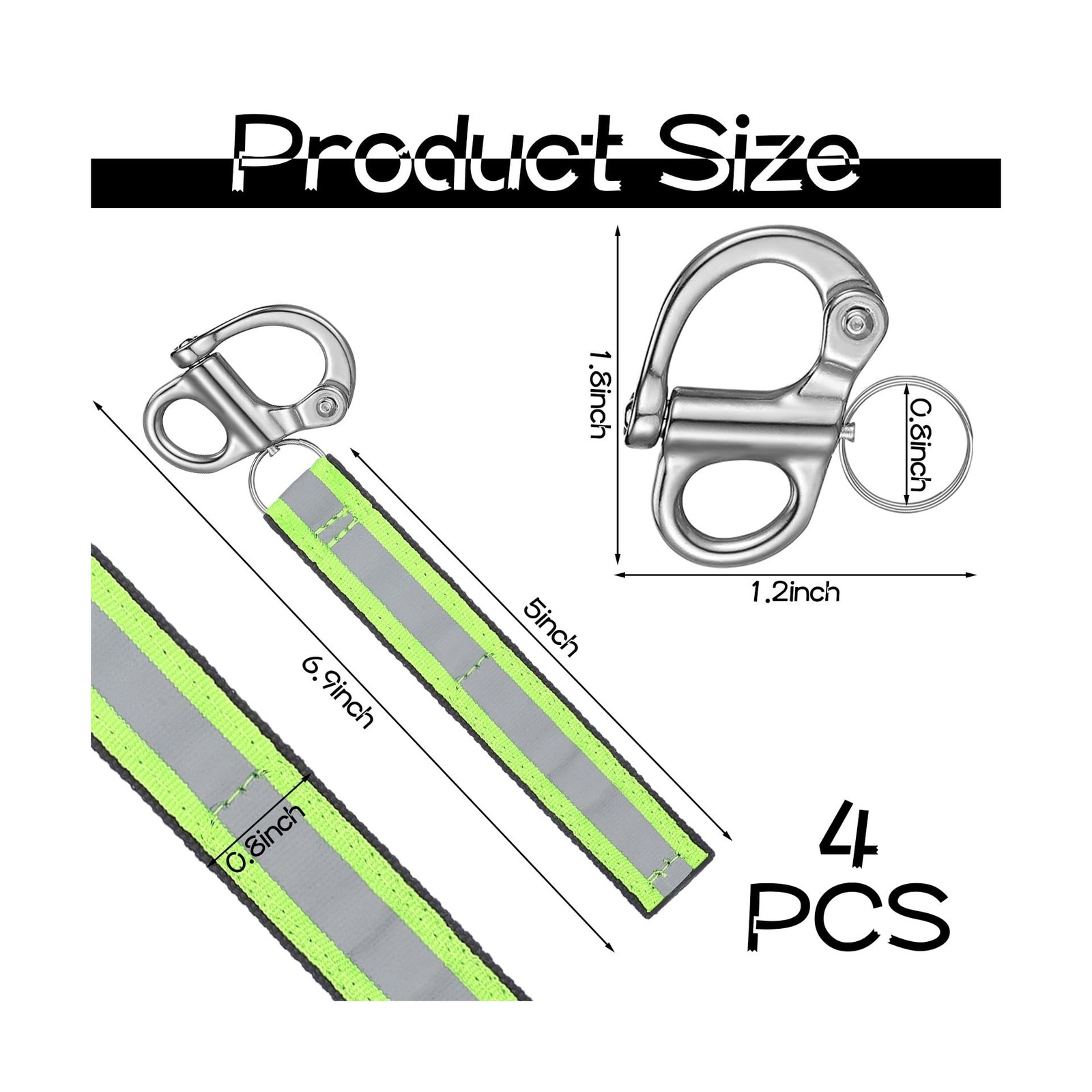 Tellegloww 4 Pcs Scba Mask Quick Release Clip Shackle Marine Gr… FAST USA SHIP