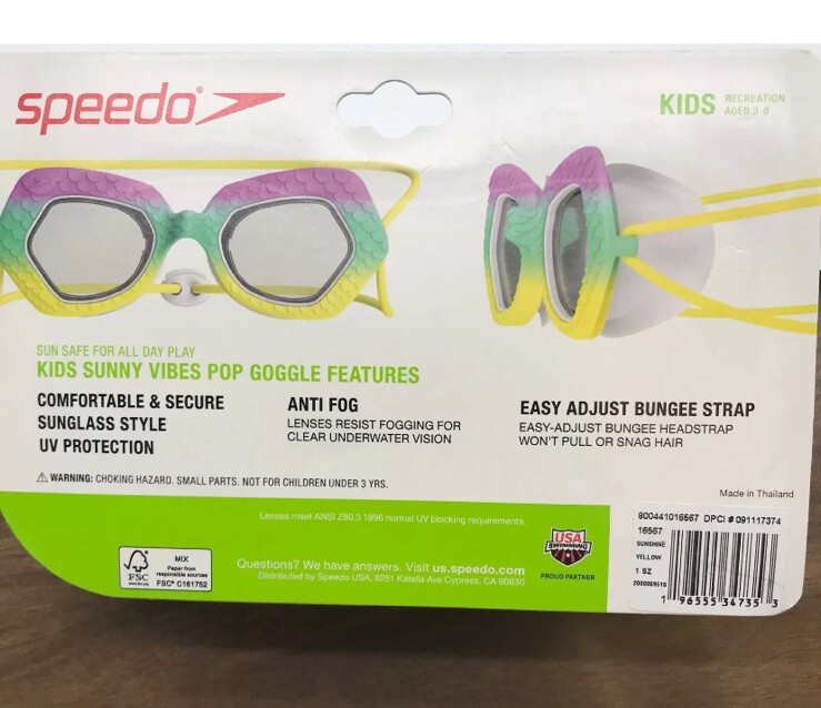 Kids Speedo Goggles Ages 3-6 years sunglass style ~ NEW