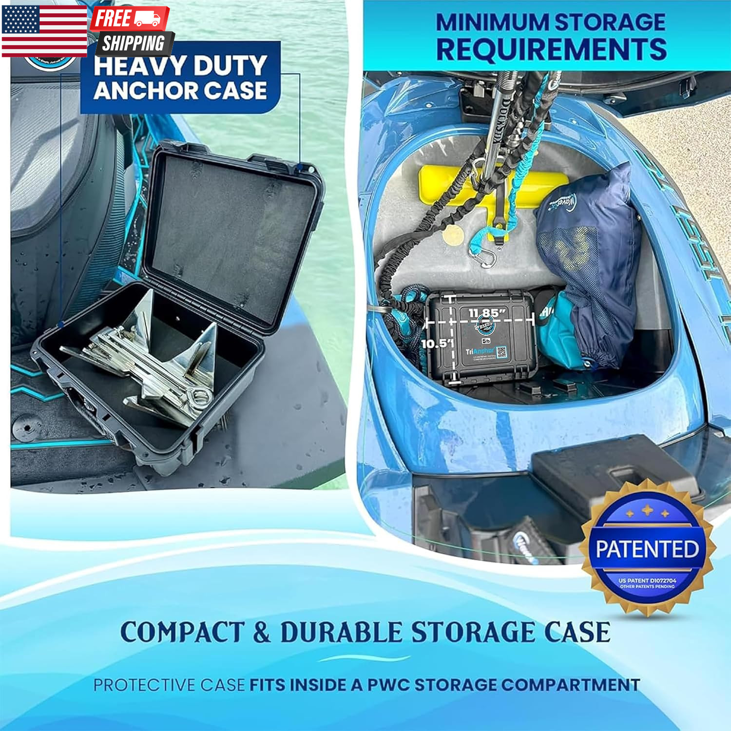 Trianchor – Stainless Steel Folding PWC & Boat Anchor | Sets Instantly for Effor