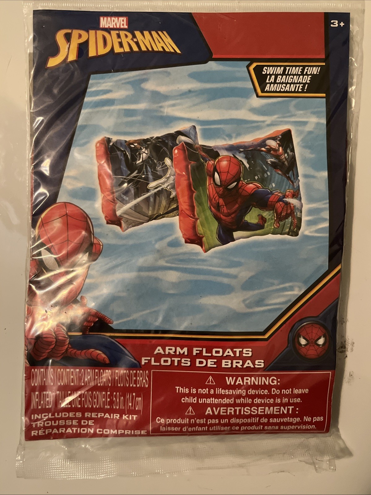 Marvel Spider-Man Inflatable Arm Bands Floaties Kids Ages 3-6