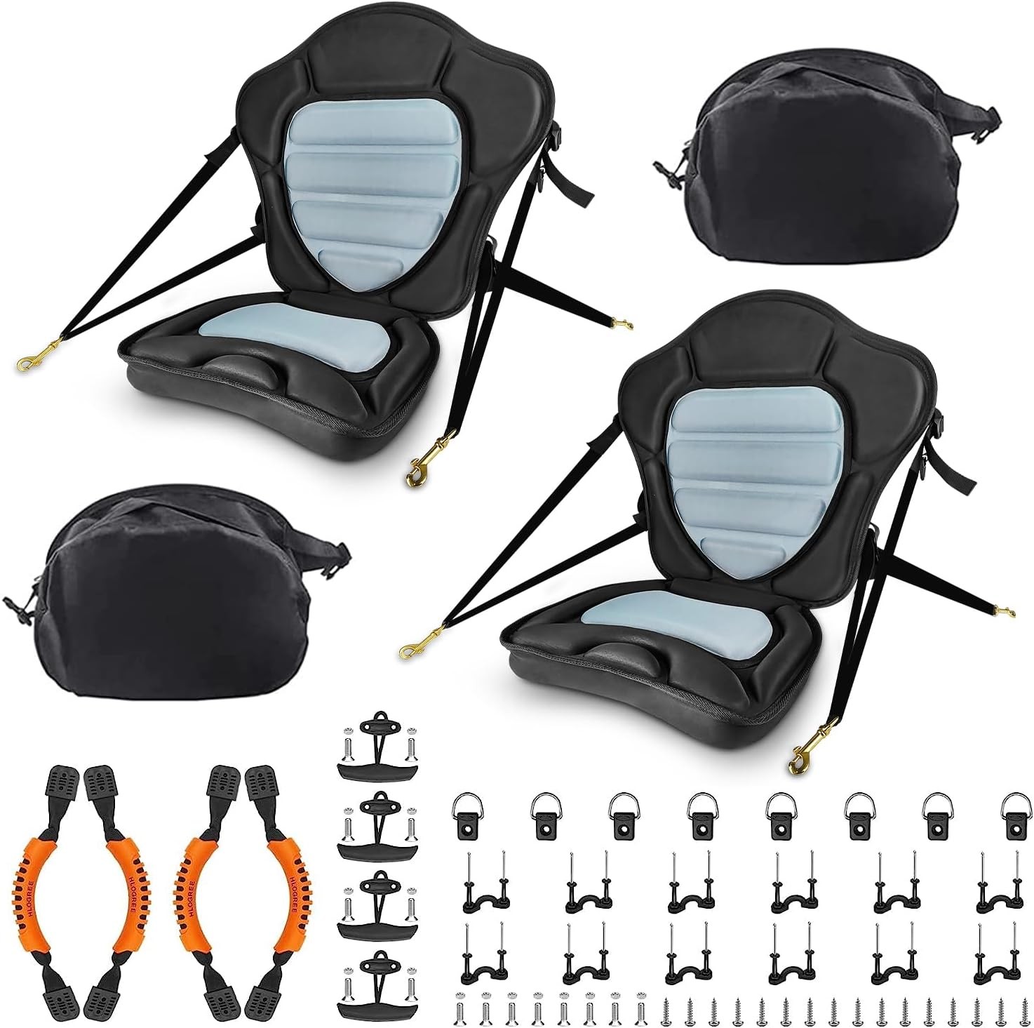 HLOGREE Kayak Seats Thicken Padded Cushion with Back Support 1/2 Pck