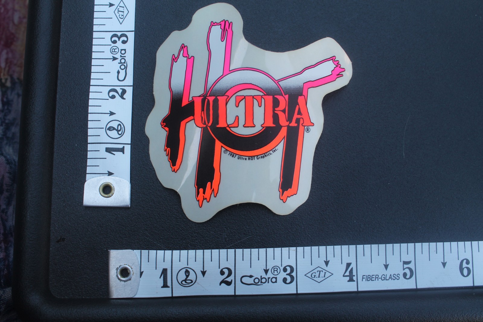 Ultra Hot Surf Neon Orange Pink Clear Original 80’s V8C Vintage Surfing STICKER