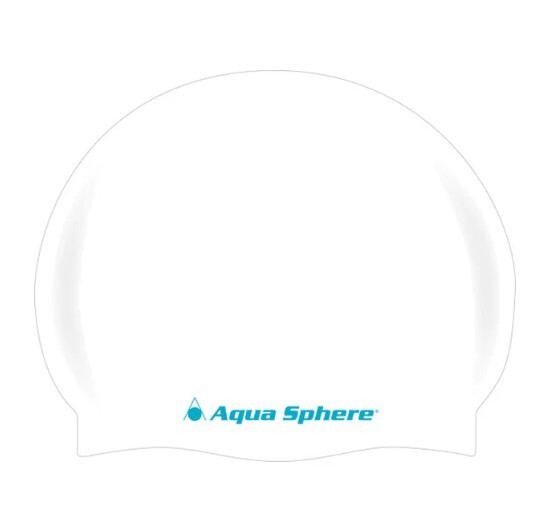 Aqua Sphere Classic Silicone Swim Cap White Waterproof Triathlon Swim Training
