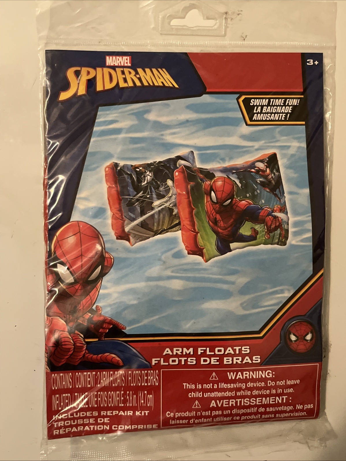Marvel Spider-Man Inflatable Arm Bands Floaties Kids Ages 3-6