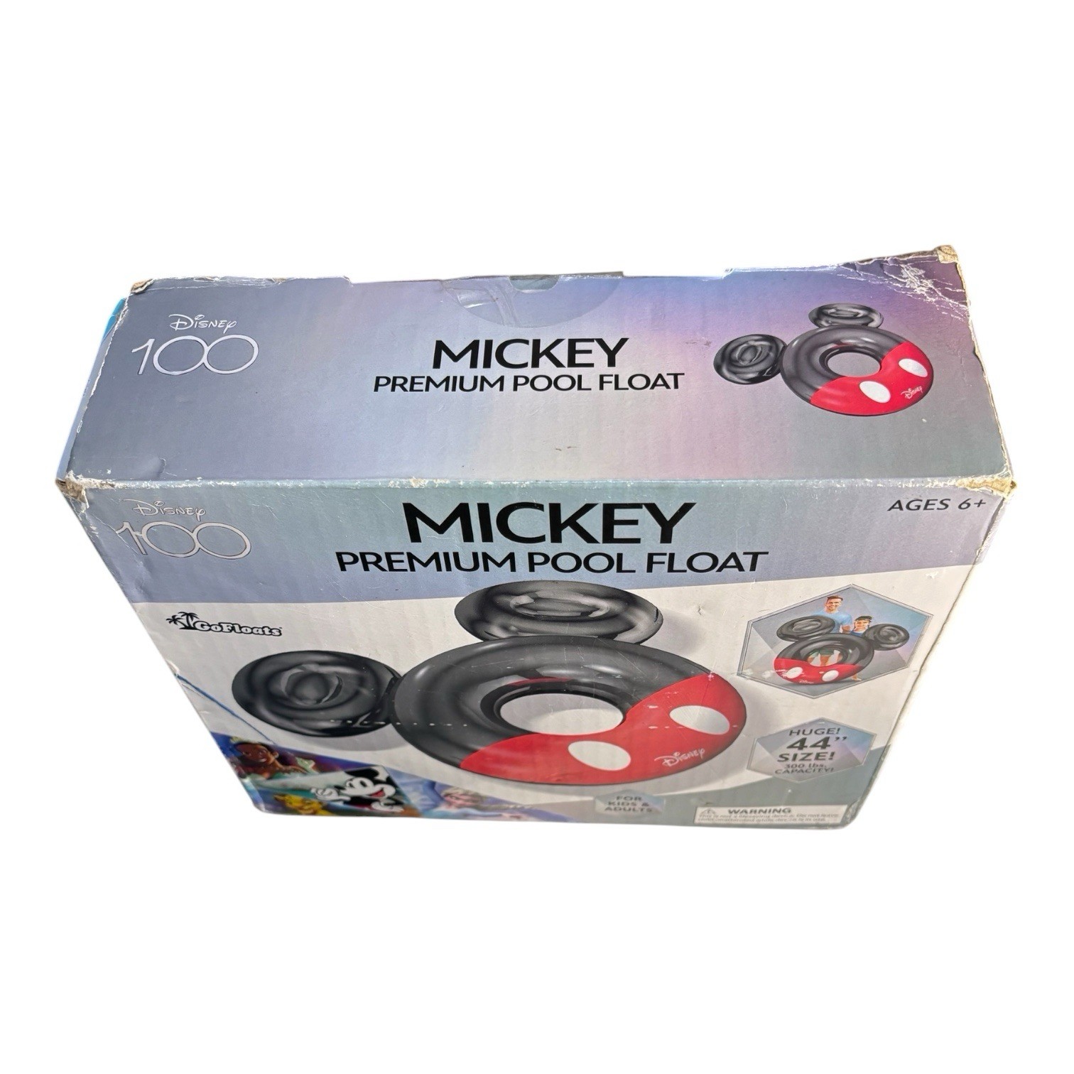 Disney Mickey Premium Pool Float Mouse Ears 44” 300 Lbs Capacity Age 6 To Adult