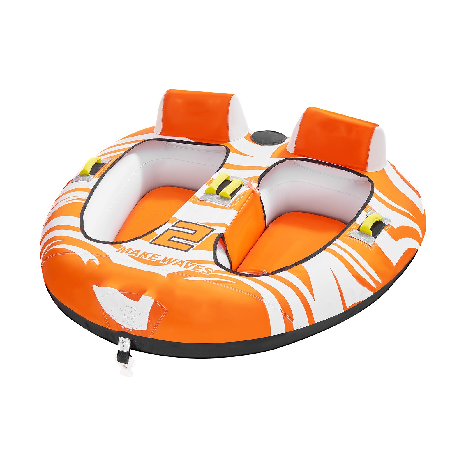 Towable Tubes for Boating 2-Person Inflatable Boating w/2 Cockpits & Backrests