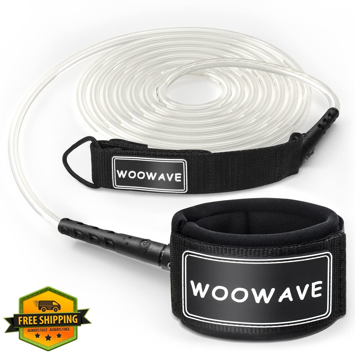 WOOWAVE Surfboard Leash Clear White 9ft 7mm