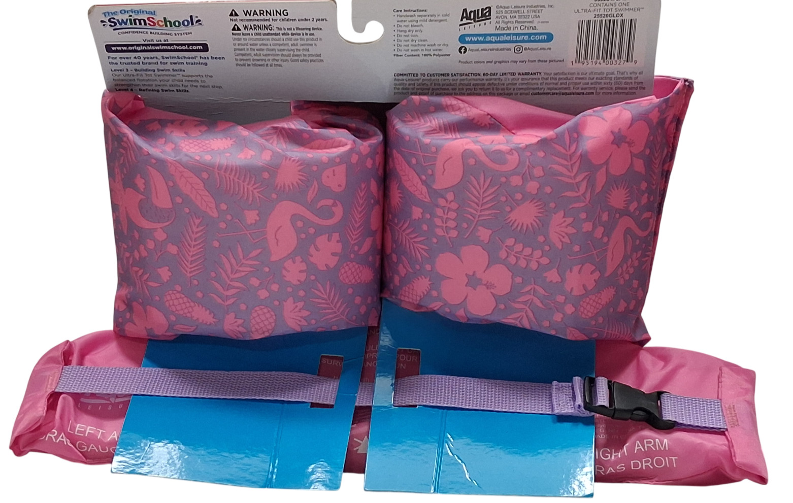 SwimSchool Ultra-Fit Tot Swimmer Float Level 3 Age 4-6 Years Pink 50LBS Max New