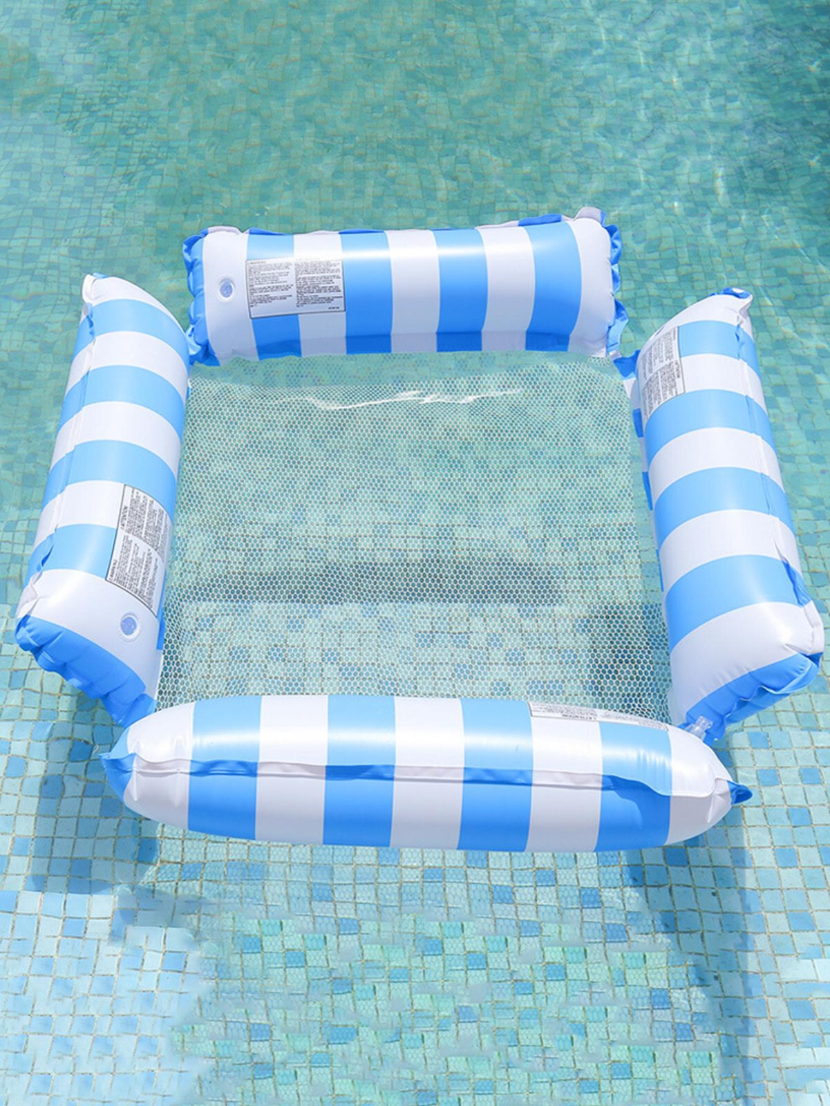Inflatable Foldable Swimming Hammock Chair Float Floating Recliner Lounge Bed