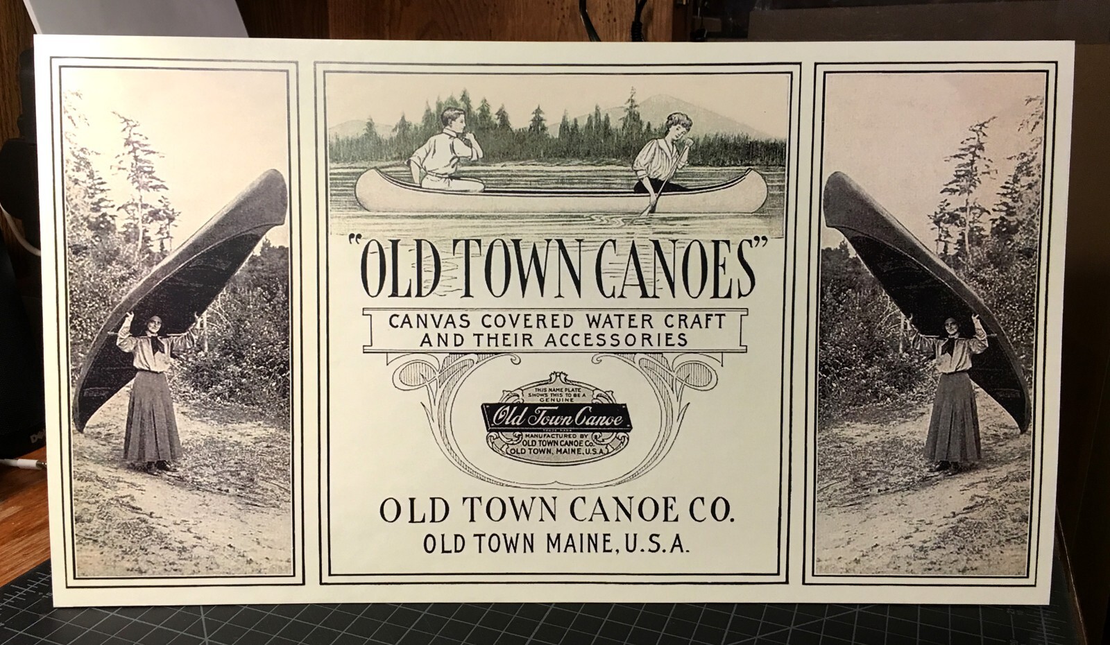 REPRODUCTION OLD TOWN CANOE CO. Advertising Standing Die Cut
