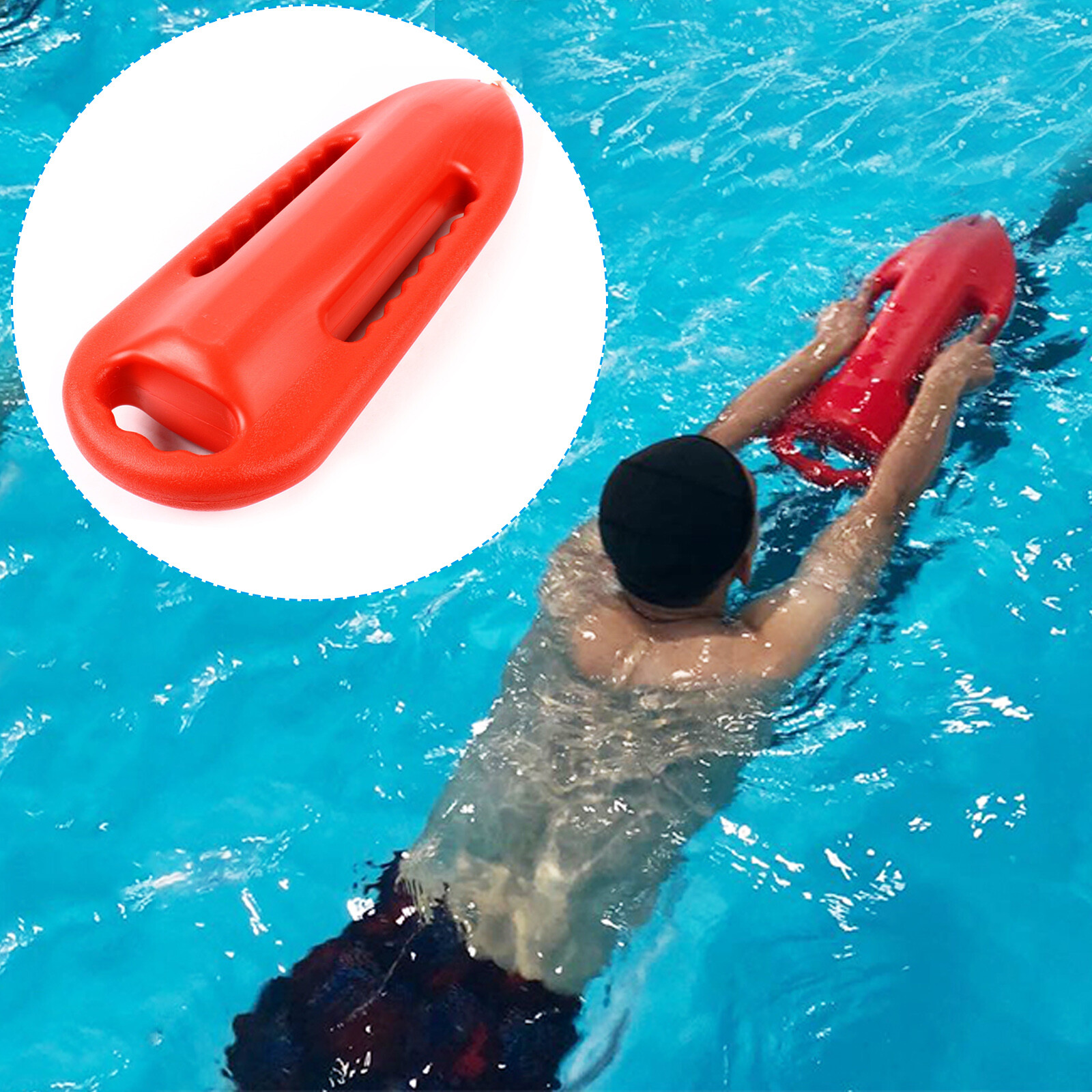 NEW Handle Swimming Rescue Buoy w/ PE Rope Adjustment Buckle Strong Load-bearing