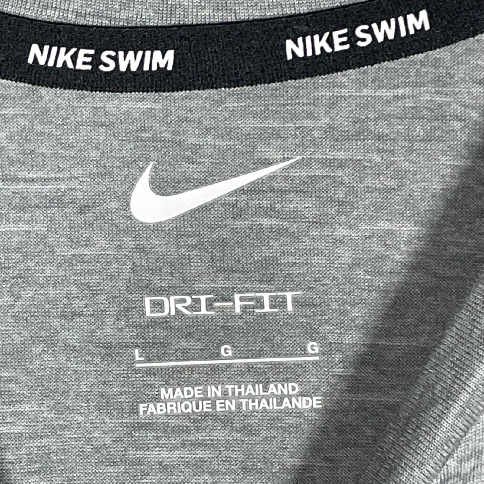 Nike Swim Mens Dri-FIT Rash Guard Short Sleeve UPF 40+ Grey NESSA589 Large NEW