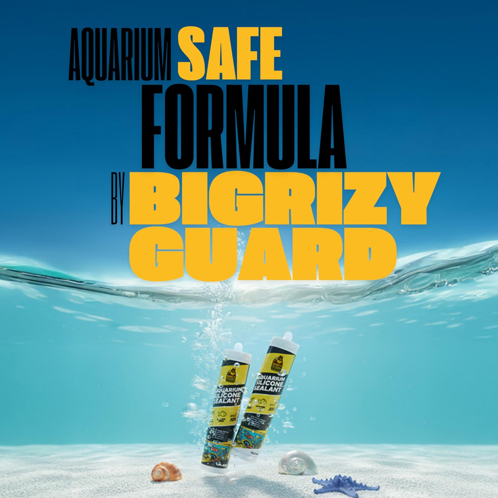 Bigrizy Guard Aquarium Silicone Sealant Black 2×10.14 Fl oz 2 Pack,