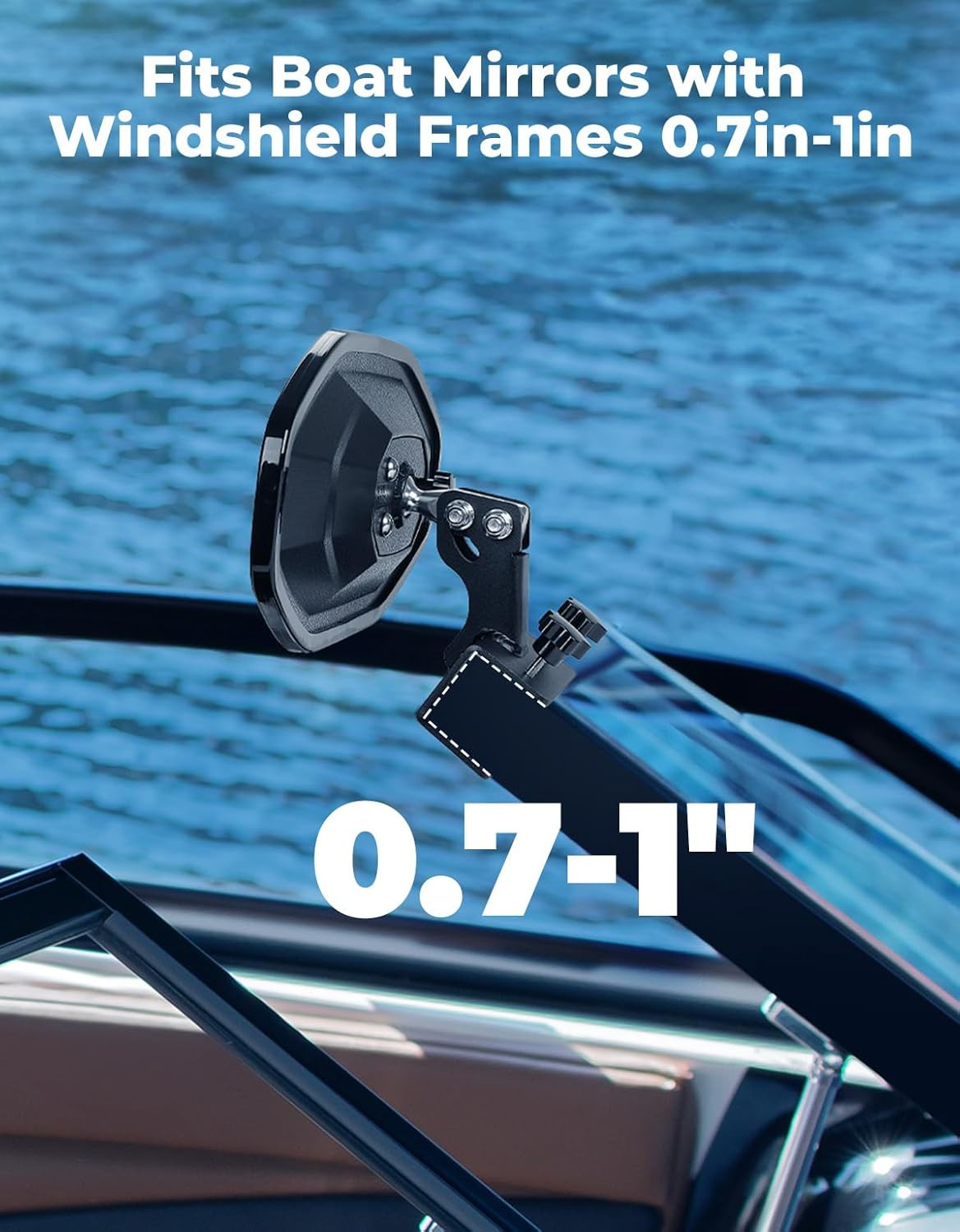 Marine Boat Mirror Upgraded Size 14In X 7 In, Universal Boat Rear View Mirror fo