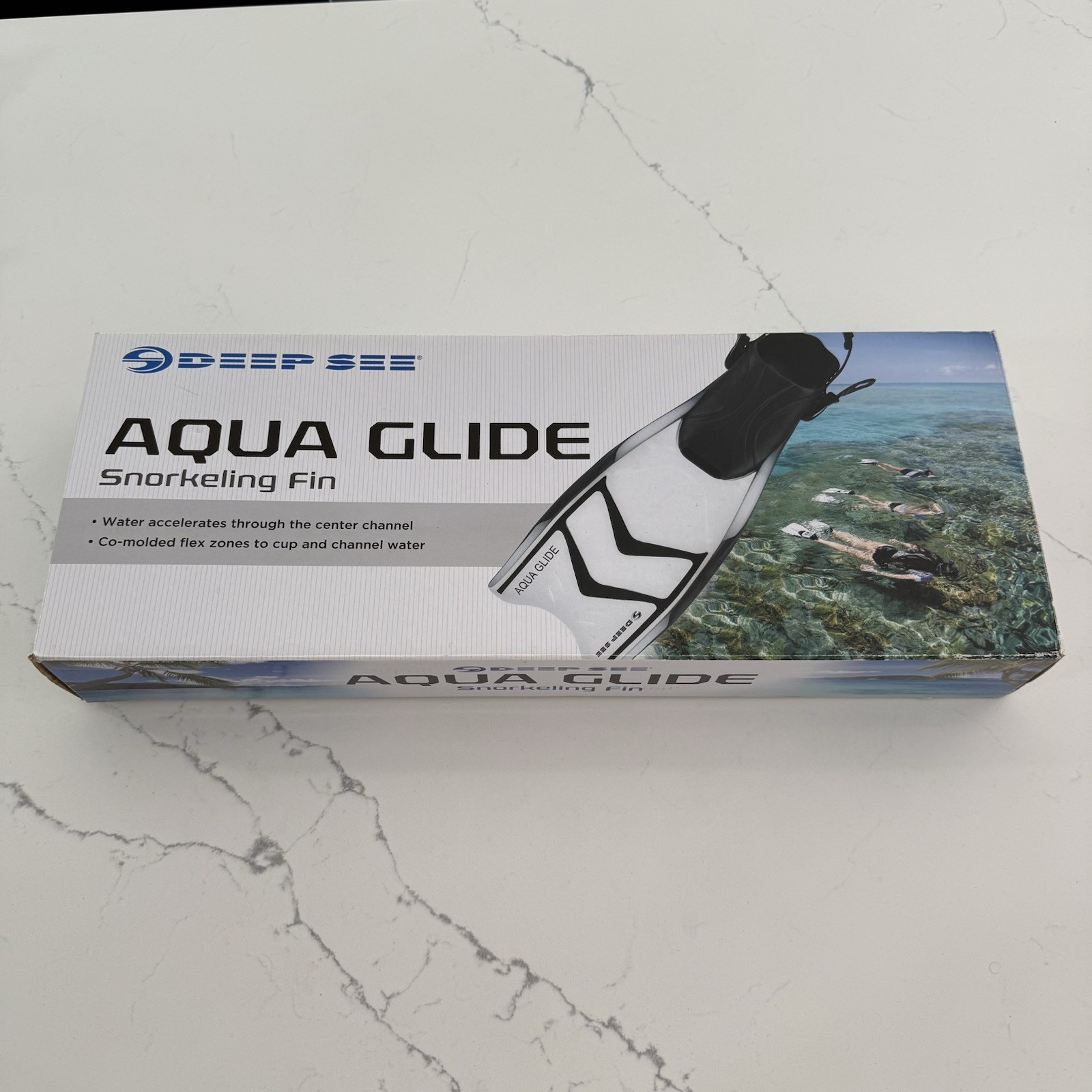Deep Sea Aquaglide Snorkeling Fins Black S/M 5-9 New In Box