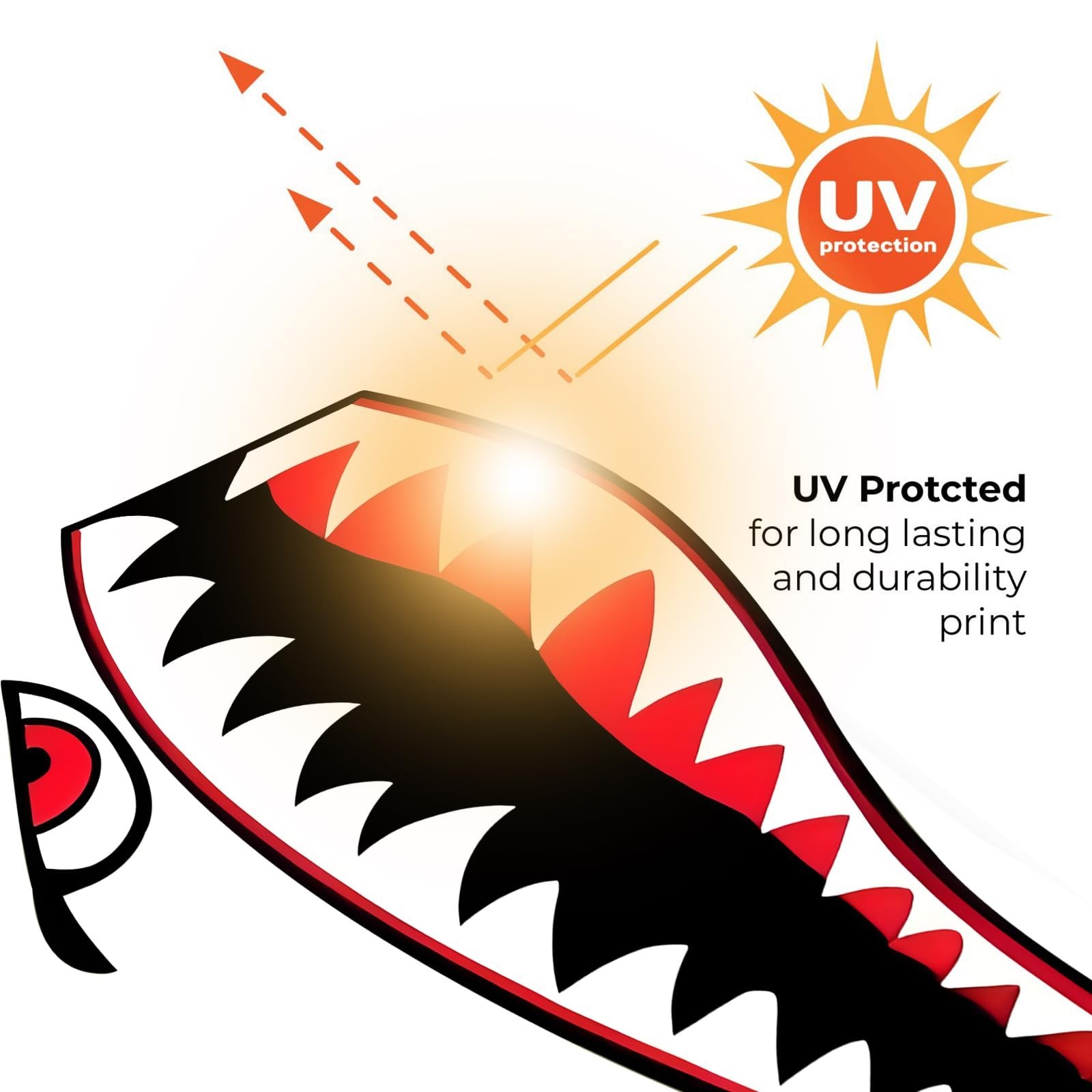 Waterproof Shark Teeth Decals for Kayaks & Boats – PVC Fishing Stickers, 27