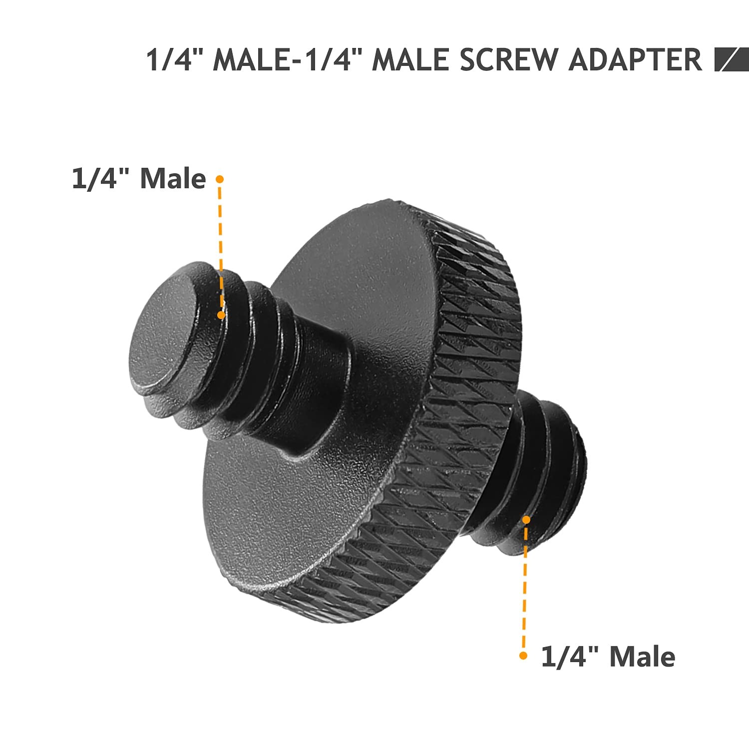 1/4″ Male to Threaded Tripod Screw 1/4 2pc, Black