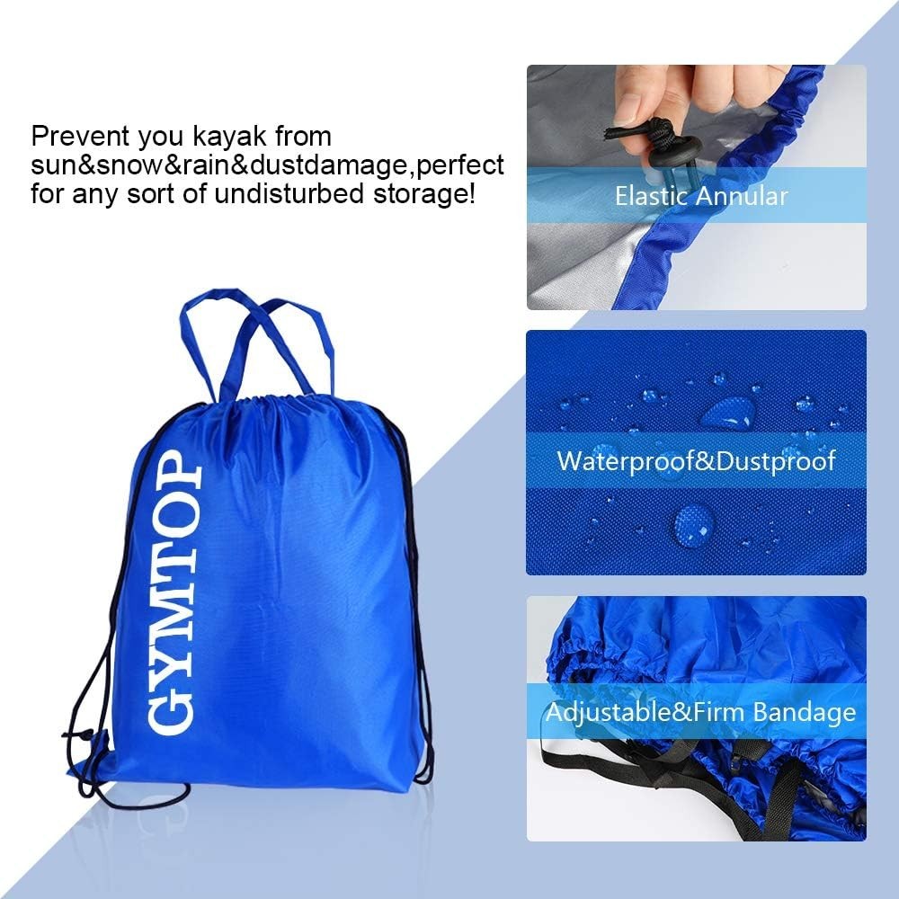 Waterproof Dark Blue Kayak Cover with Drawstring Bag – All-Season Protection