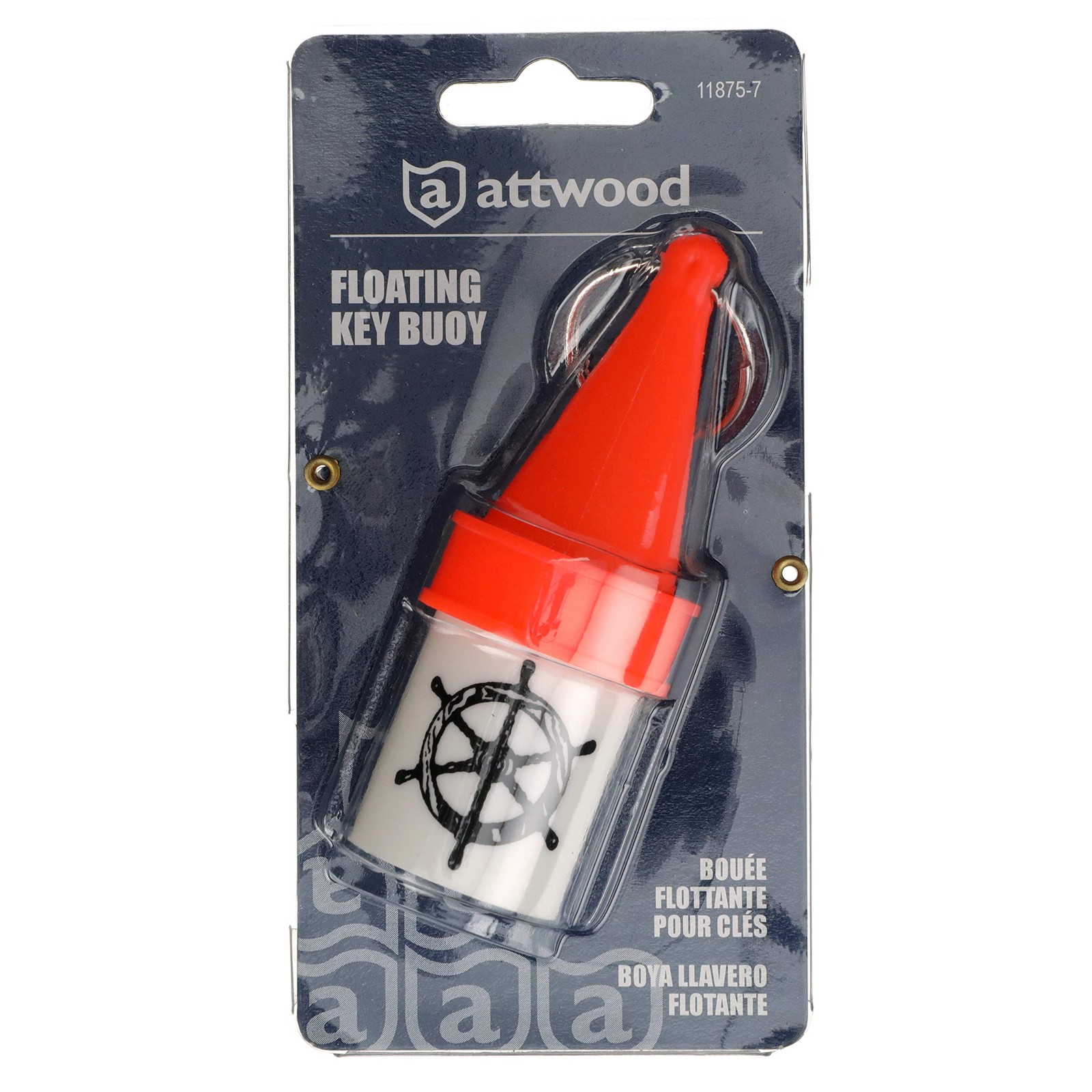 11875-7 Floating Key Buoy Key Chain, for mens 1 7/64 x 2 51/64 x 5/16 Inch