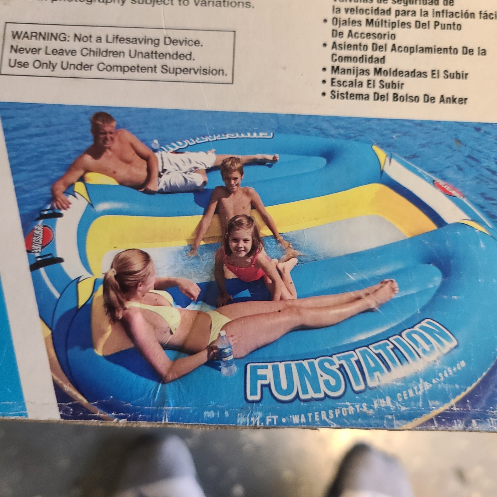 SportsStuff Funstation 11ft private island inflatable beach pool lake
