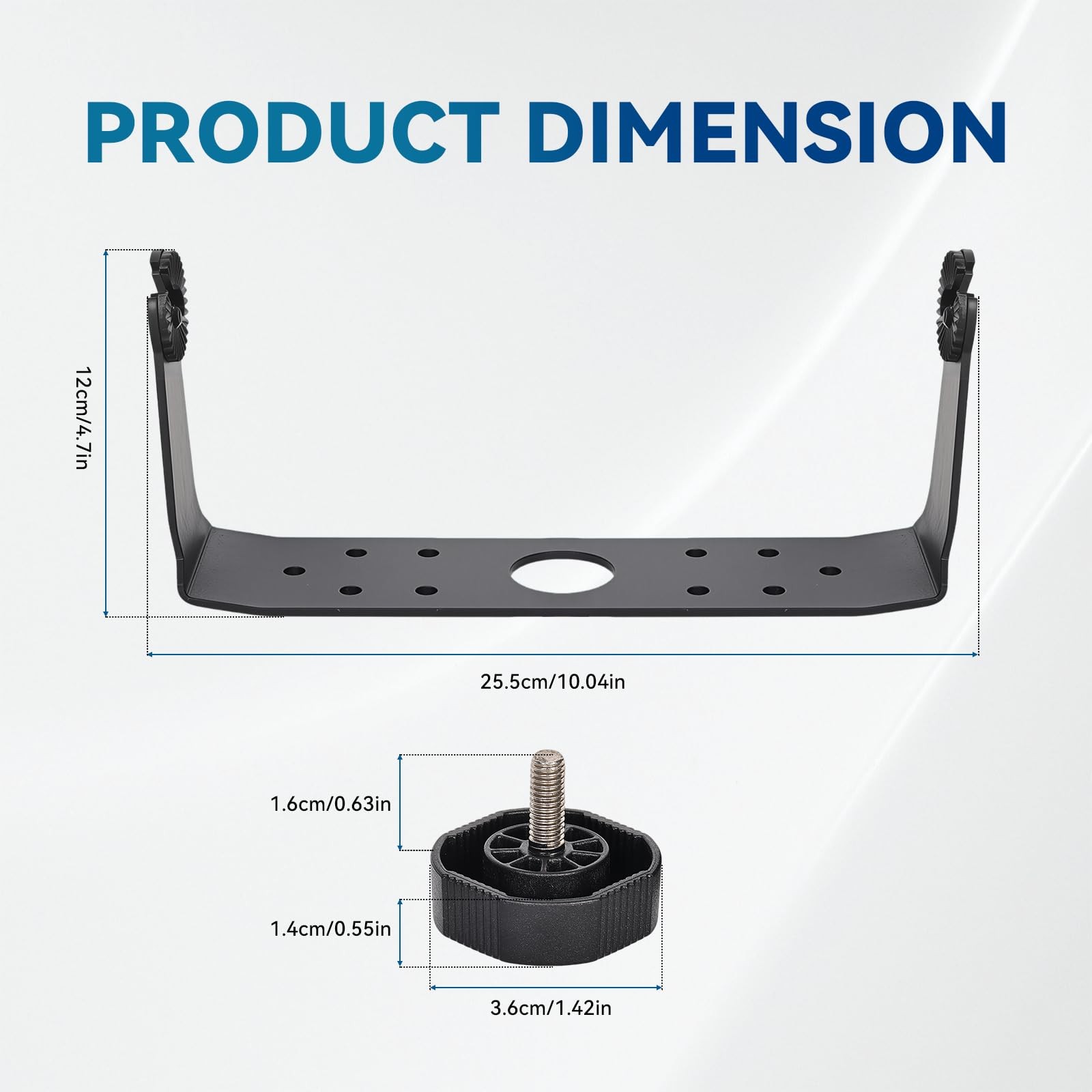 000-11020-001 Gimbal Bracket with Knobs Fits Lowrance 9” HDS Gen2 black