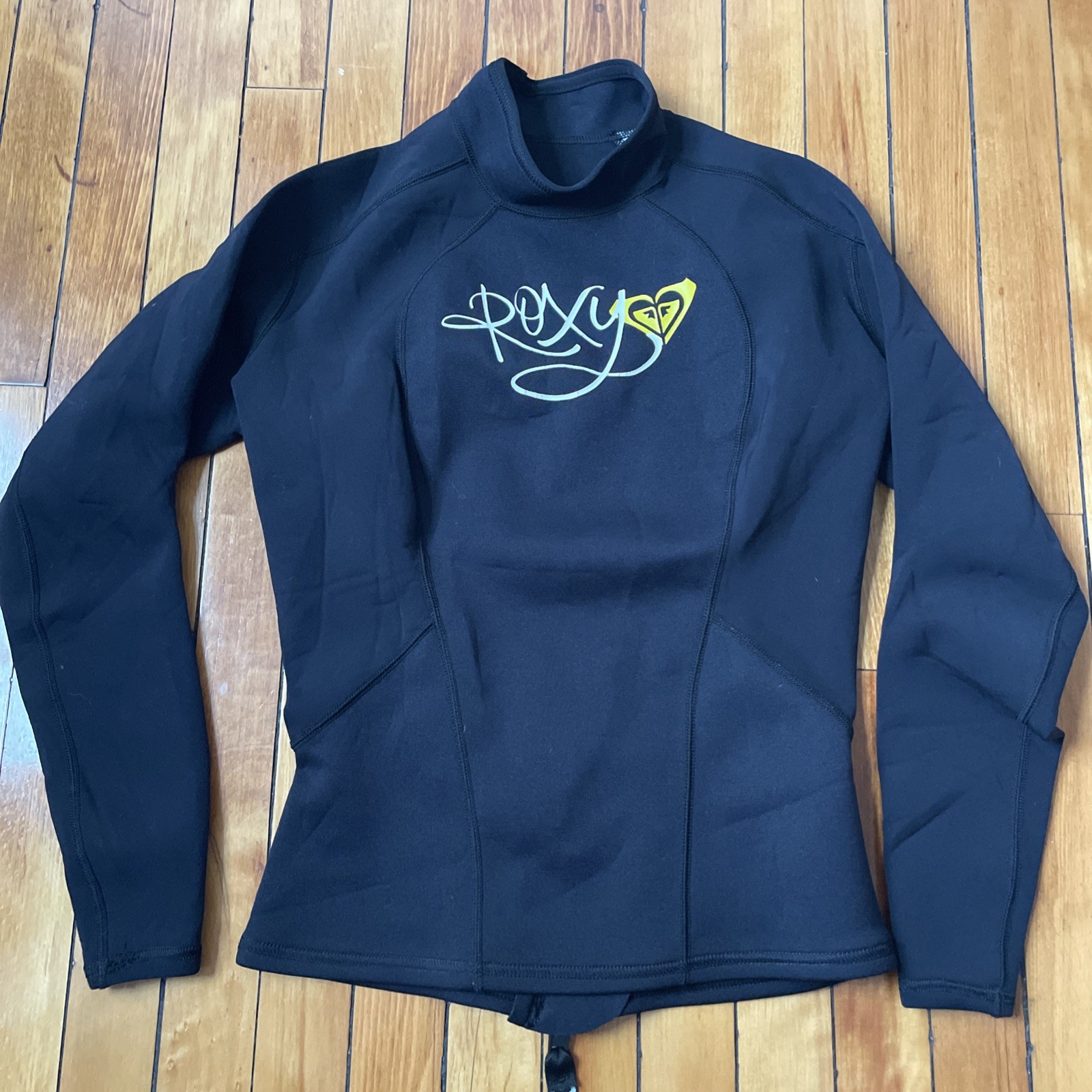 Roxy Black Wetsuit Top Womens Size 10/38 Syncro 1 Hyperstretch