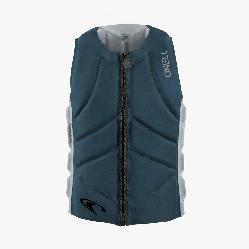 O’Neill Slasher Comp FZ Vest XL Cadet Blue Cool Gray Wakeboard Impact