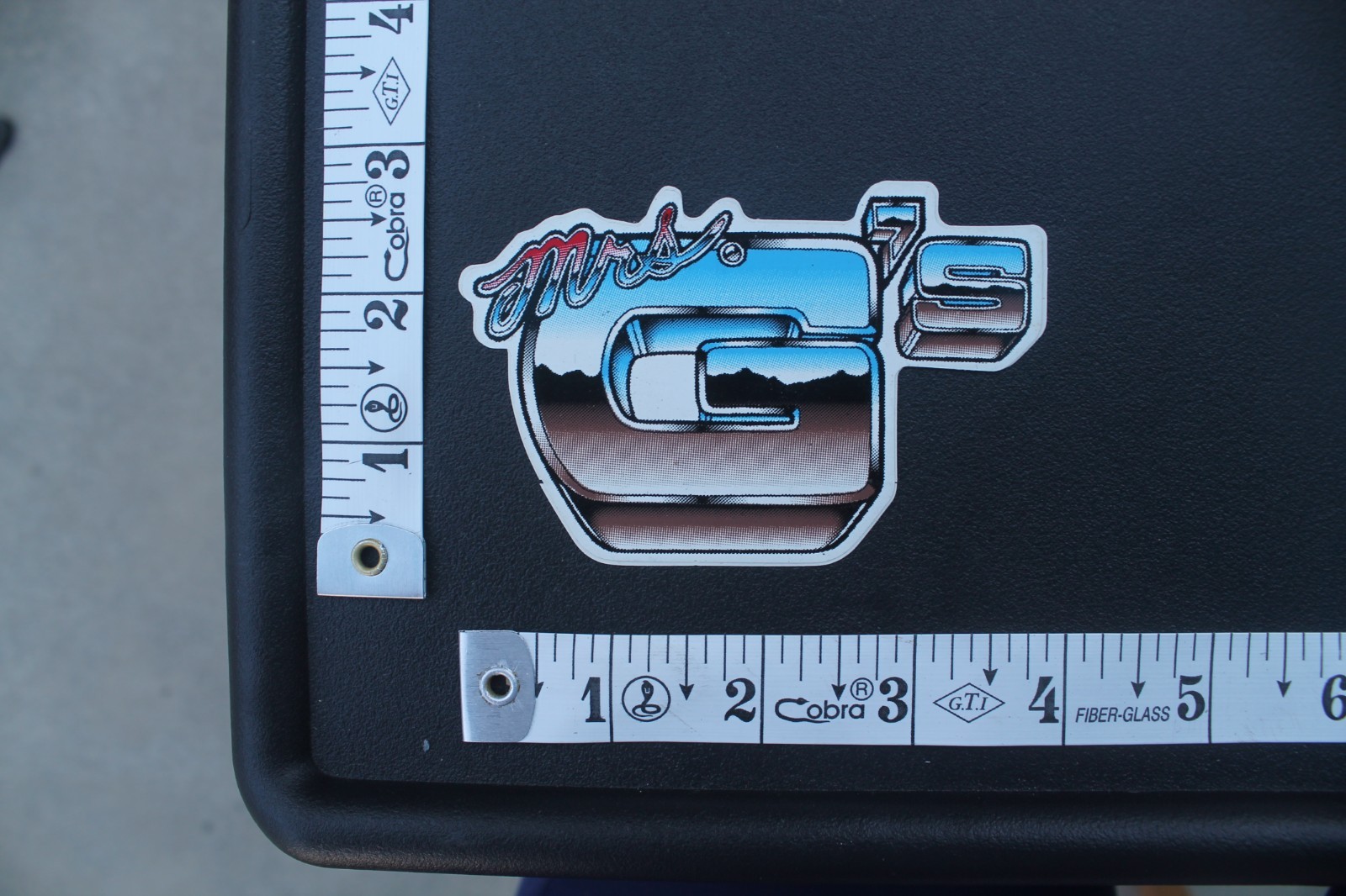Mrs G’s Surf Skate Shop Chrome Silver Gangster Hood V9A Vintage Surfing STICKER