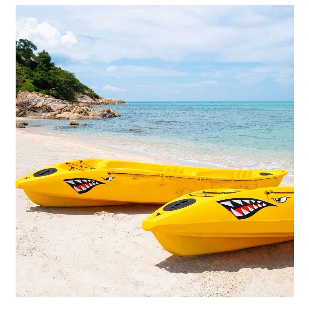 4 Pieces Shark Teeth Mouth Kayak Stickers Decals Kayak Decals Waterproof Cano…