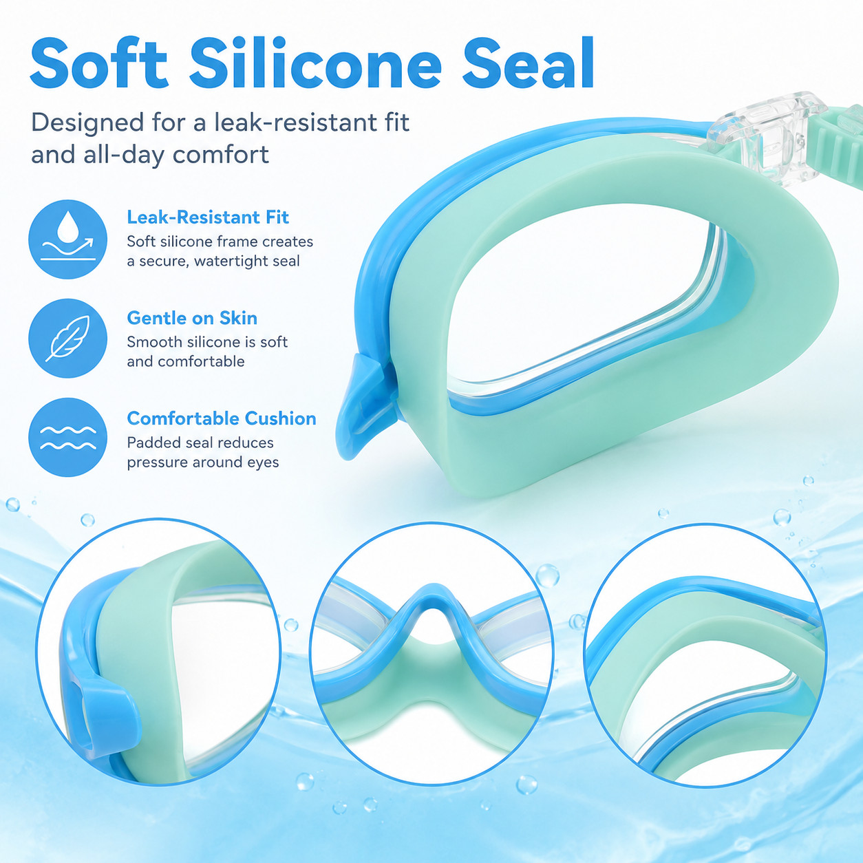2 Pack Swim Goggles with Waterproof Earplugs & Nose Clip for Adults/Kids, Anti-F