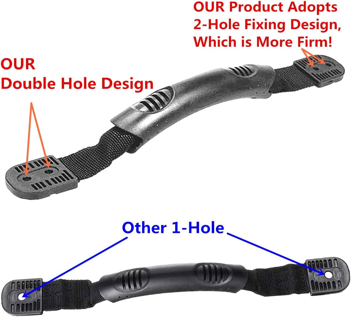 4 Pack 2-Hole Kayak Carry Handles with Screws – Rubber Kayak Handle for Ocean…