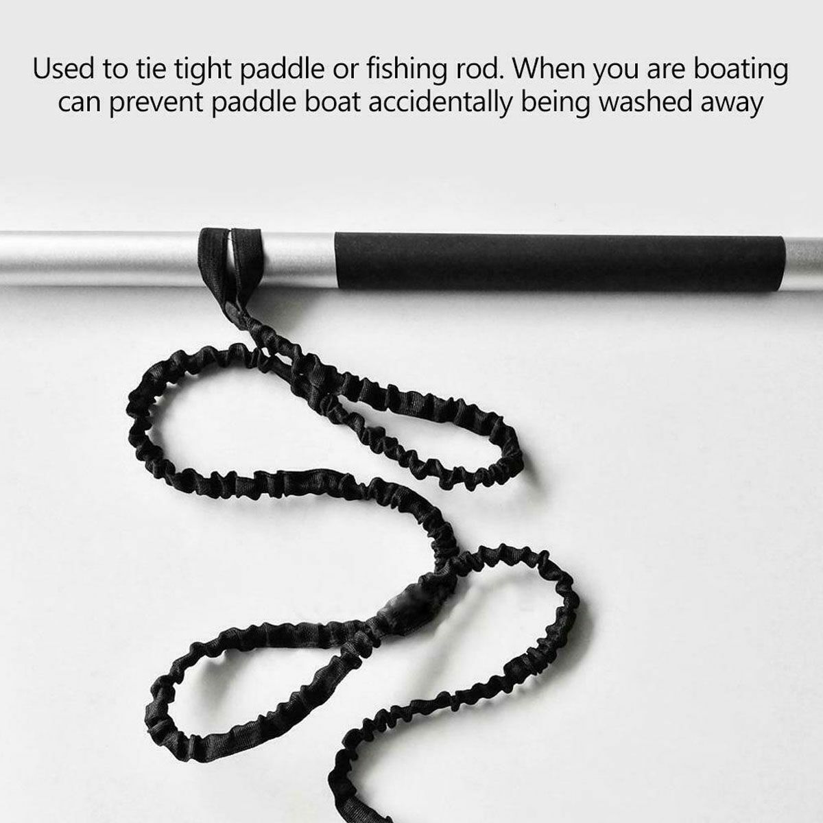 2/4pc Elastic Paddle Fishing Leash Safety Rod Coiled Lanyard For Kayak Canoe Oar