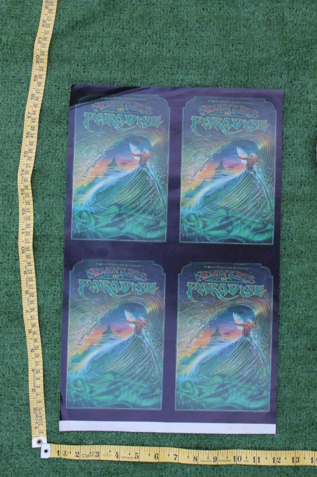 Adventures in Paradise Flyer Sheet Uncut Original 80’s GD Vintage Surfing POSTER