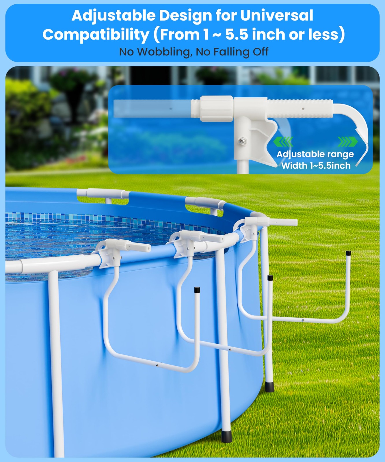 Teisaiko Upgraded 5-Pack Solar Cover Holder for Above Ground Pool, Adjustable…