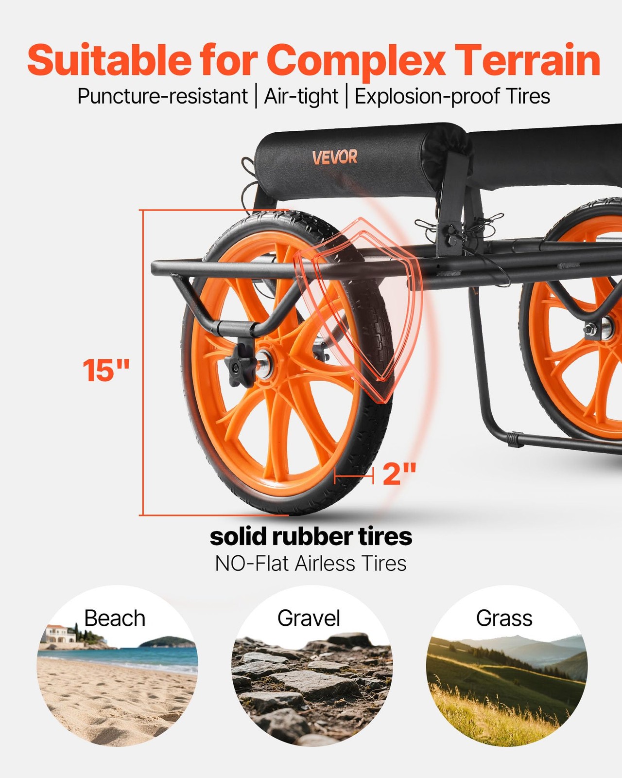 Vevor 300Lbs Kayak Cart All-Terrain Super Duty Trolley Cart Canoe Cart Dolly