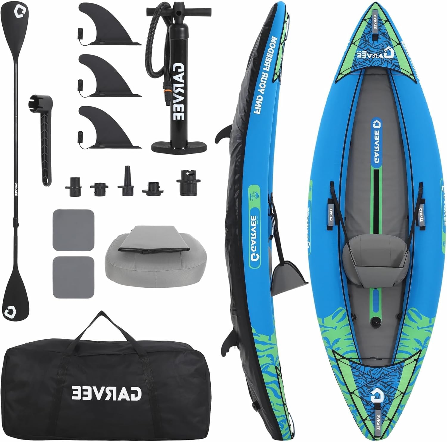 🔥12.5ft Lightweight Drop Stitch Inflatable Kayak for 1 Adult – 450lbs Capacity,