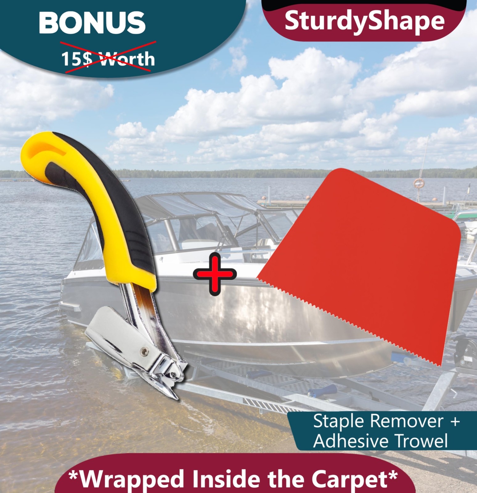 SturdyShape Premium Boat Trailer Bunk Carpet Kit 20inx20ft 25oz – Marine Carp…