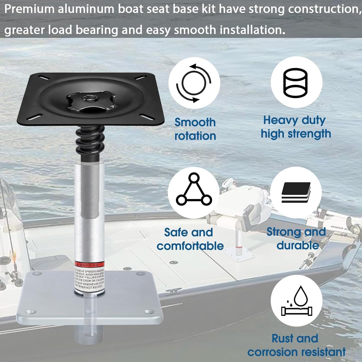 Boat Seat Pedestal Base Mount Kit 3/4″ Boat Seat Mount Pin Pedestal Kit | Includ