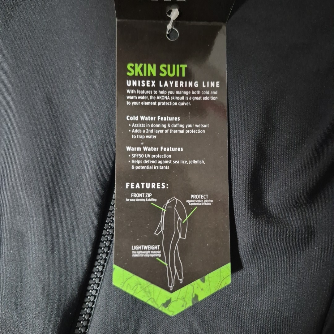Akona Skin Suit Black Gray Unisex Small 5’5″ Height