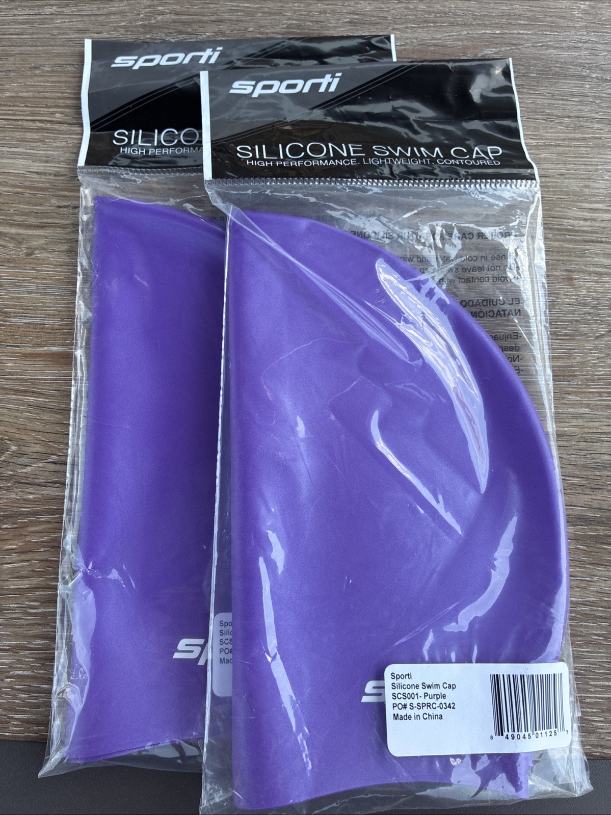 (Set Of 2) Sporti Swim Cap 100% Silicone NEW Sealed, High Performance SCS001