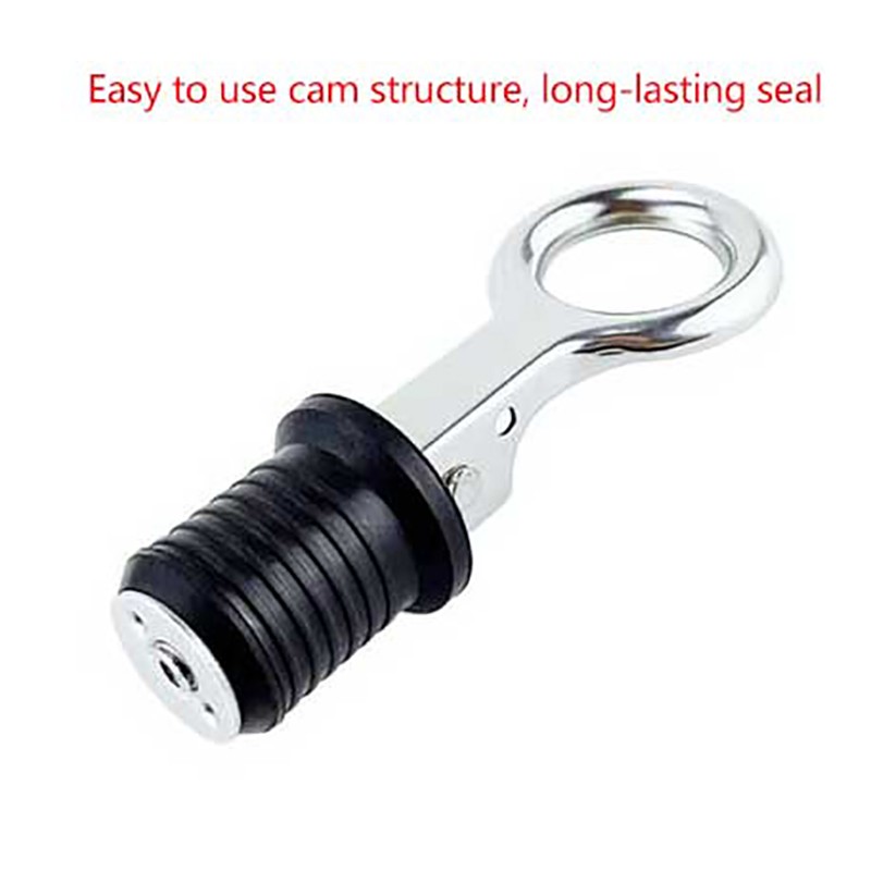 25MM Marine Drain Plug Adjustable Snap Tight Stainless Steel Rubber Drain Plug