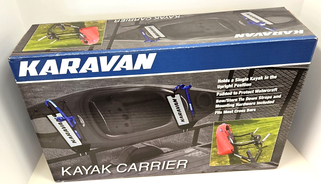 Karavan Kayak Carrier Rack Kit Holds Single Kayak Fits Most Cross Bars
