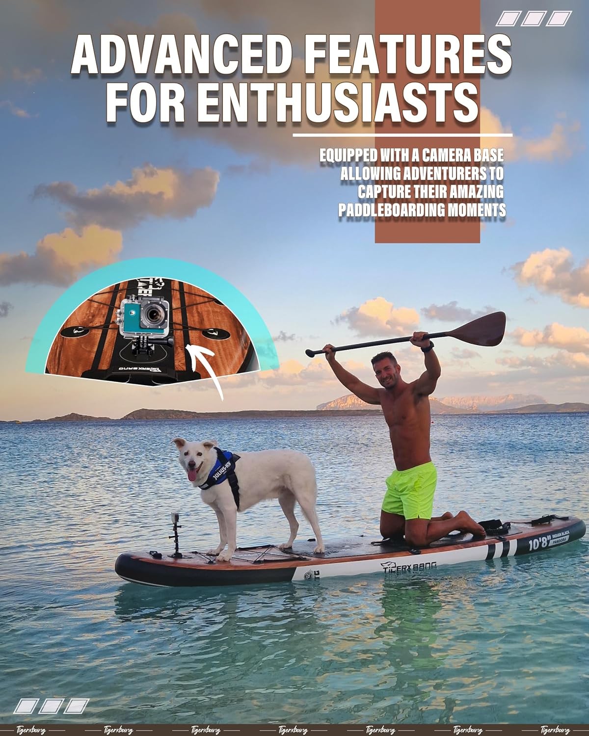 Paddle Board, 10.8′ Stand Up Paddle Board with Premium Complete Inflatable SUP A