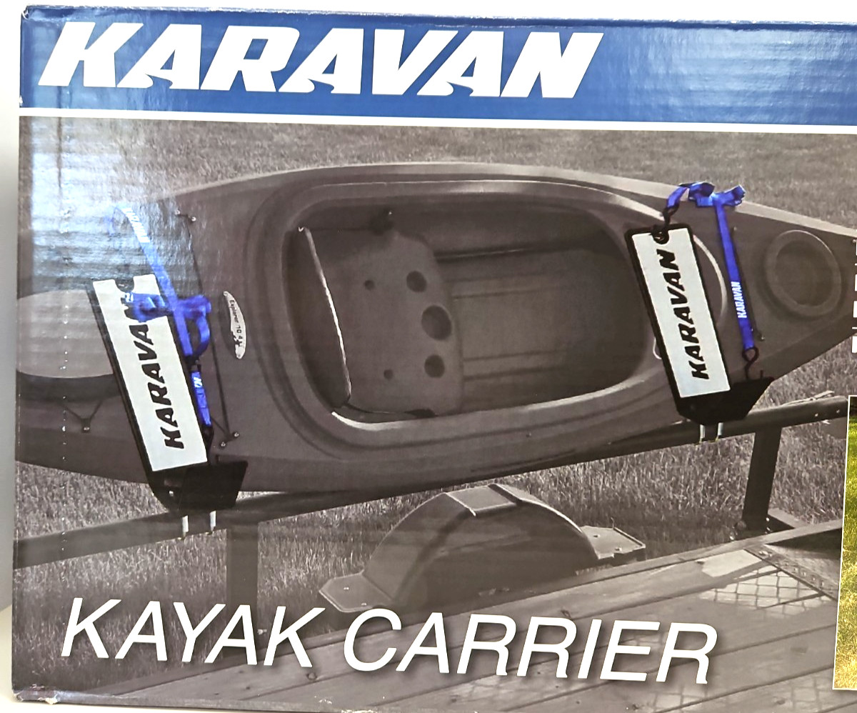Karavan Kayak Carrier Rack Kit Holds Single Kayak Fits Most Cross Bars